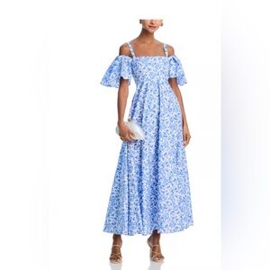 Aqua 

Off-the-Shoulder Cotton Maxi Dress